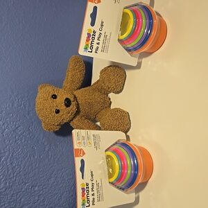 Lamaze Colorful Stacking Cups 2 Set Pile & Play Cups +teddy Bear